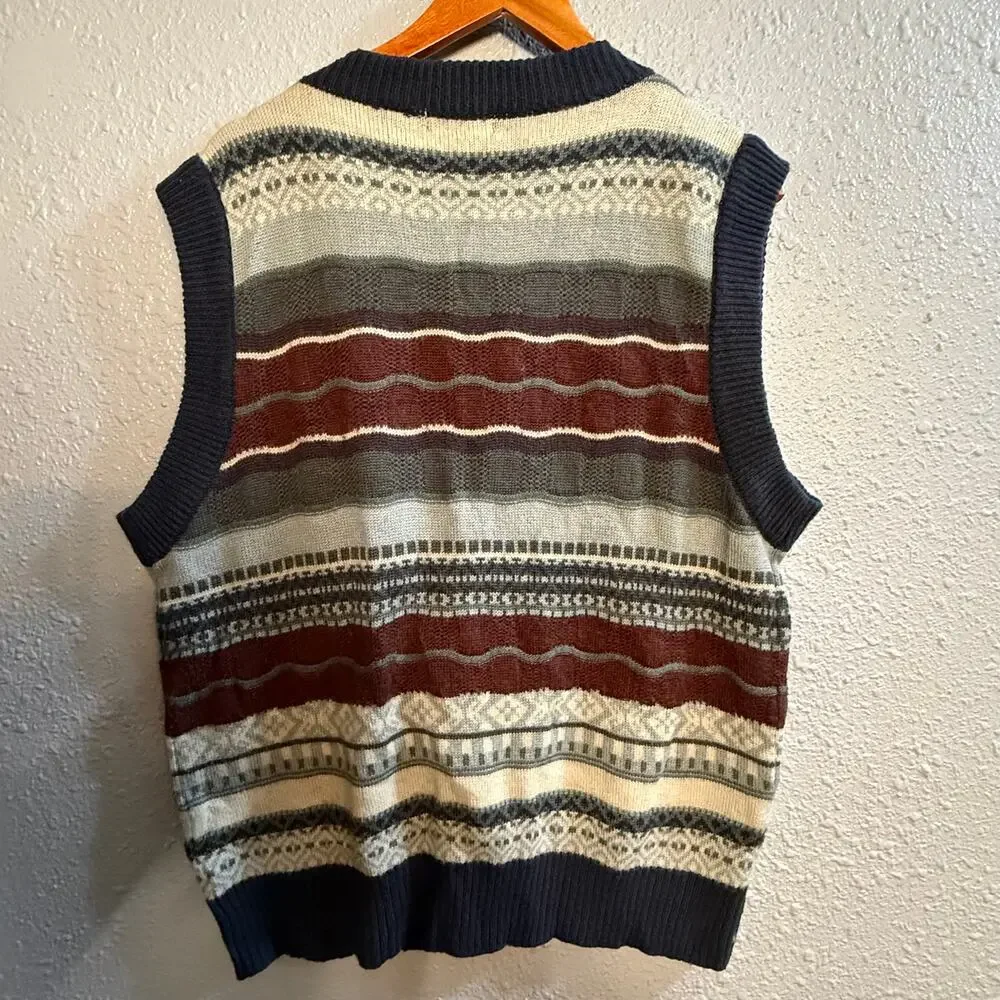 Vintage Expressions Wool Blend Sweater Vest Mens Size Large